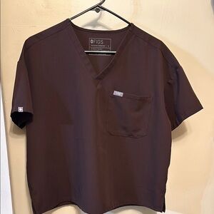 FIGS espresso Catarina oversized scrub top size small